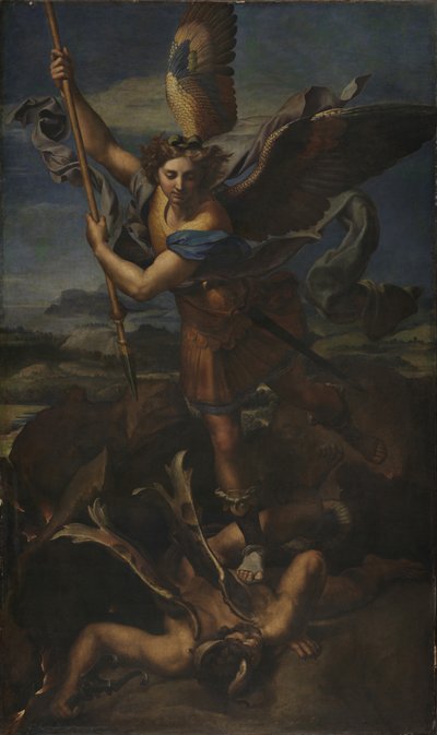 São Miguel vencendo Satanás de Raffaello Sanzio Raphael